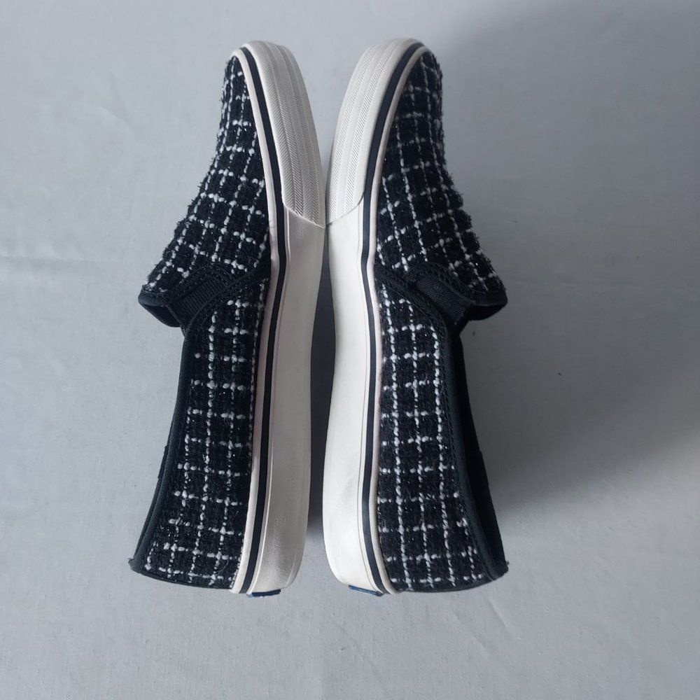 Keds Double Decker Tweed Slip-On Fashion Sneaker Metallic Black Women US8.5 - Picture 6 of 13